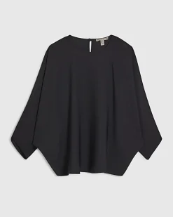 Black Long Sleeve Batwing Top