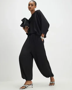Black Long Sleeve Batwing Top