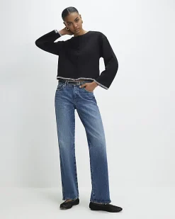 Black Long Sleeve Cosy Whipstitch Cardigan