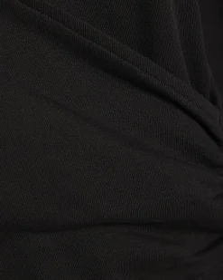 Black Long Sleeve Wrap Front Hoodie