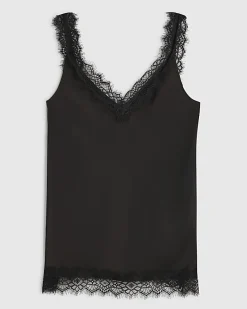 Black Longline Lace Cami Top