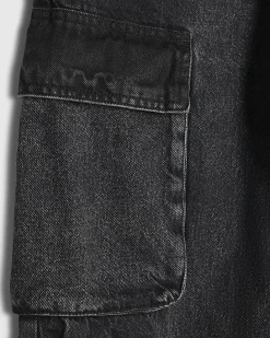 Black Loose Fit Cargo Jeans