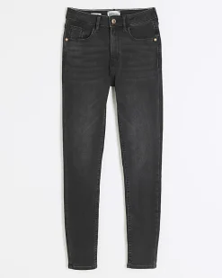 Black Mid Rise Skinny Jeans