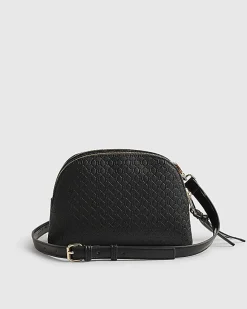 Black Monogram Curved Top Crossbody Bag