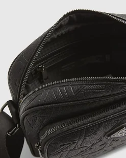 Black Monogram Embossed Cross Body Bag