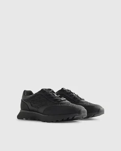 Black Monogram Runner Trainers