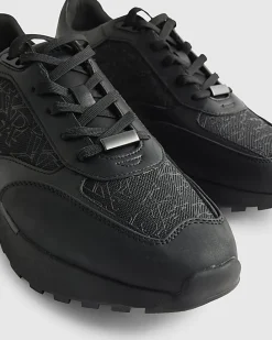 Black Monogram Runner Trainers