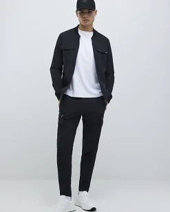 Black Muscle Fit Bomber Jacket