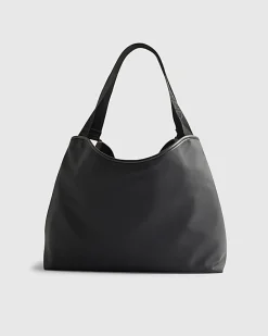 Black Nylon Slouch Shoulder Bag