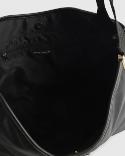 Black Nylon Slouch Shoulder Bag