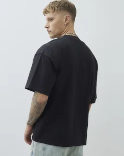 Black Oversized Fit Crew Neck T- Shirt