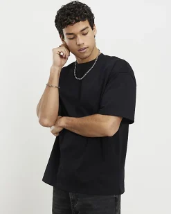Black Oversized Fit Crew Neck T-Shirts 3 Pack