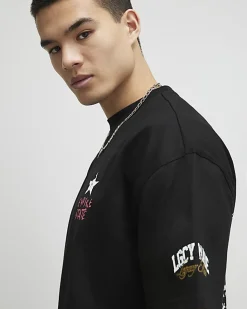 Black Oversized Fit Gods Own Boxing T-Shirt