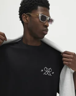 Black Oversized Fit Graphic Print T-Shirt