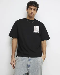 Black Oversized Fit Lightweight T-Shirt