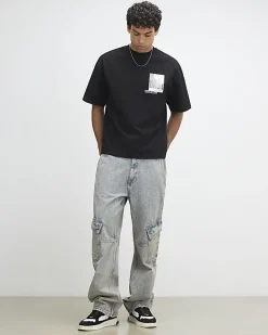 Black Oversized Fit Lightweight T-Shirt