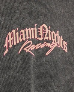 Black Oversized Fit Miami Nights T-Shirt