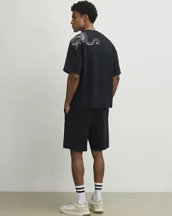 Black Oversized Fit T-shirt and Short Set