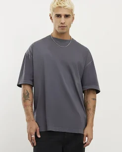 Black Oversized Fit Washed Midweight T-Shirt