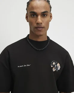 Black Oversized Textured T-Shirt