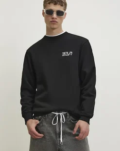 Black Oversized Tokyo Streets Mono Sweatshirt