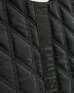 Black Padded Webbing Detail Shopper Bag