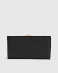 Black Panelled Monogram Clip Top Purse