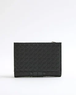 Black Panelled Monogram Purse