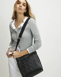 Black Patent Monogram Messenger Bag