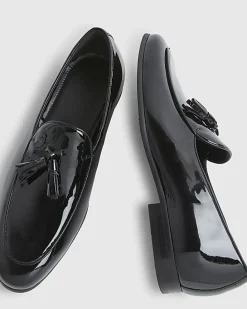 Black Patent Tassel Loafers