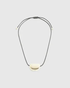 Black Pebble Corduroy Necklace