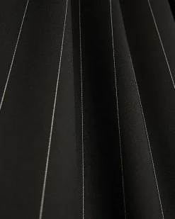 Black Pinstripe Wide Leg Trousers