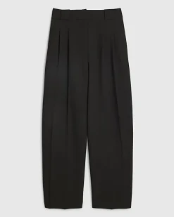 Black Pleated Wide Leg Trousers