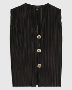 Black Plisse Waistcoat