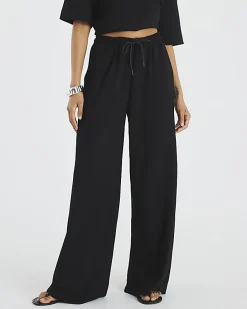 Black Premium High Waisted Wide Leg Joggers