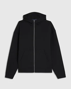Black Premium Oversized Zip Through Hoodie