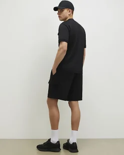 Black Regular Fit Cargo Shorts