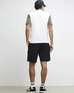 Black Regular Fit Cargo Shorts