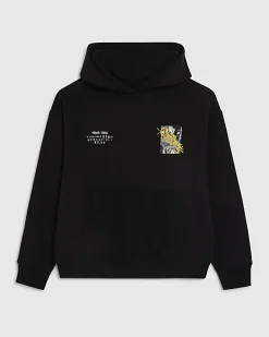 Black Regular Fit City Graphic Hoodie