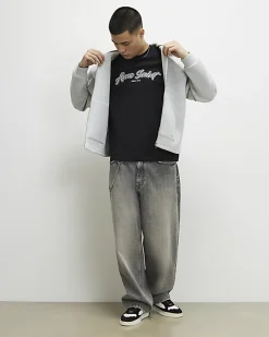 Black Regular Fit Houndstooth T-Shirt
