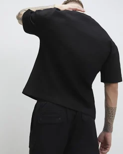 Black Regular Fit Longer Length Cargo Shorts