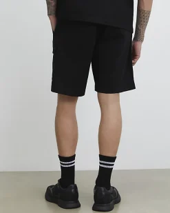 Black Regular Fit Longer Length Cargo Shorts