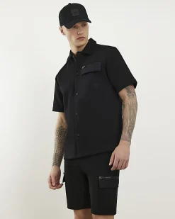 Black Regular Fit Premium Pocket Shirt