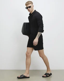 Black Regular Fit Shorter Length Shorts