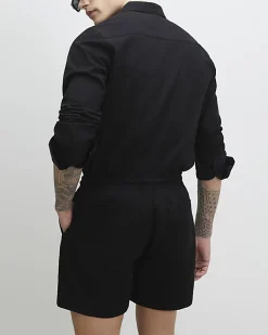 Black Regular Fit Shorter Length Shorts