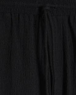 Black Regular Fit Textured Shorts