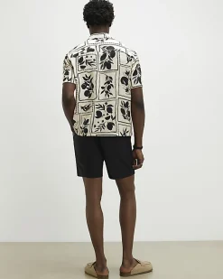 Black Regular Fit with Linen Shorts
