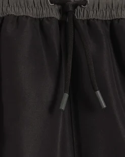 Black Regular Length Colour Block Swim Shorts