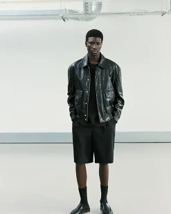 Black RI Studio Leather Blouson Jacket