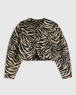 Black RI Studio Zebra Hair on Leather Jacket